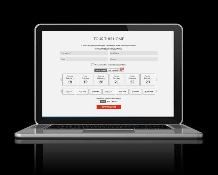 Tour a home screen on laptop